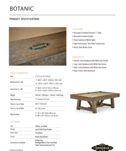 Botanic 8' Pool Table-Dark Charcoal