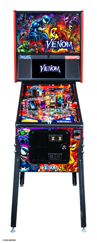 Venom Premium pinball machine featuring Marvel characters
